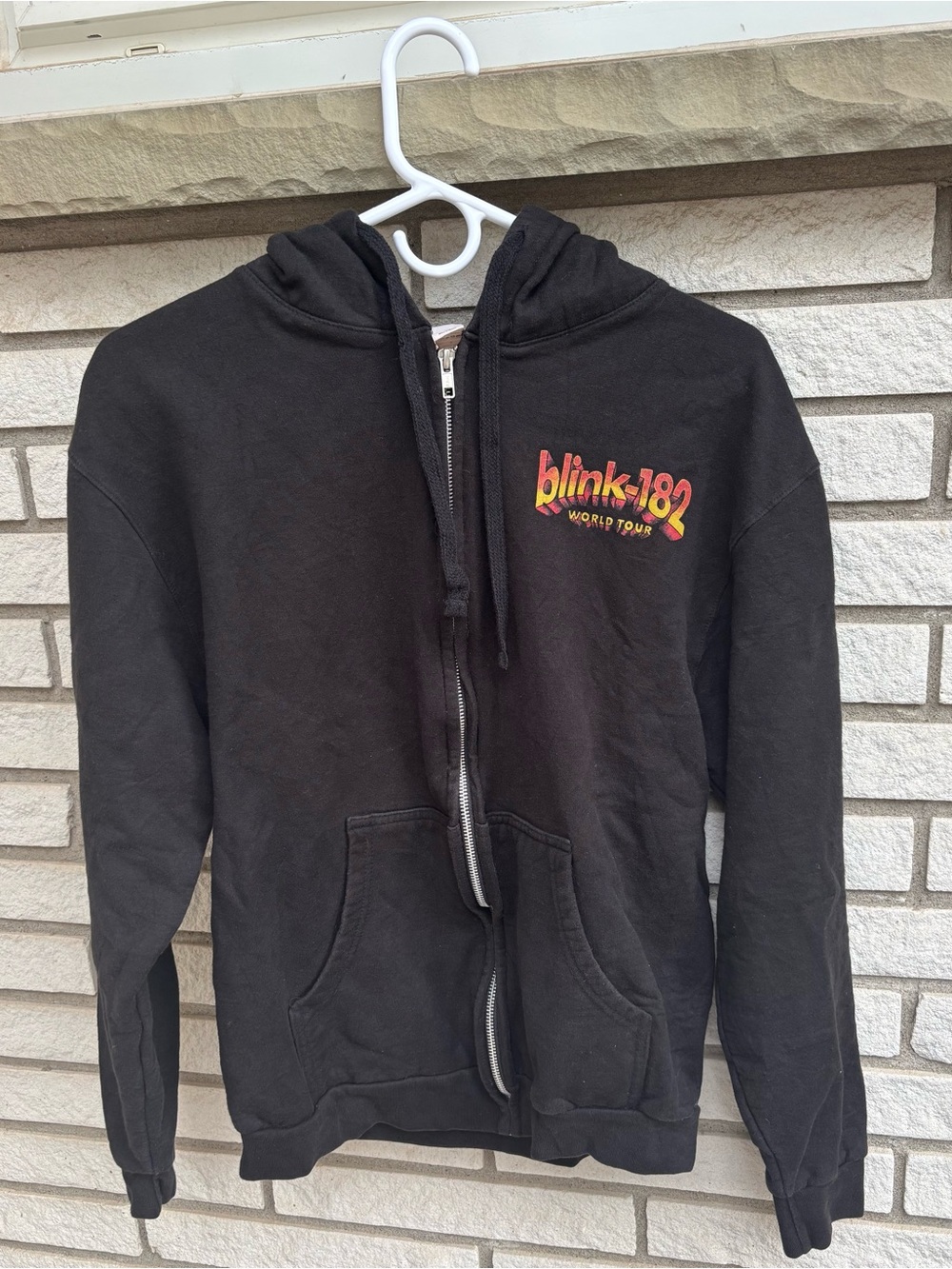 Blink-182 World Tour Zip Up Hoodie Black M | Unisex Y2K Punk Band Merch